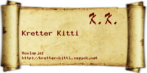 Kretter Kitti névjegykártya